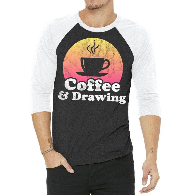 Coffee And Drawing Yellow 3/4 Sleeve Shirt | Artistshot