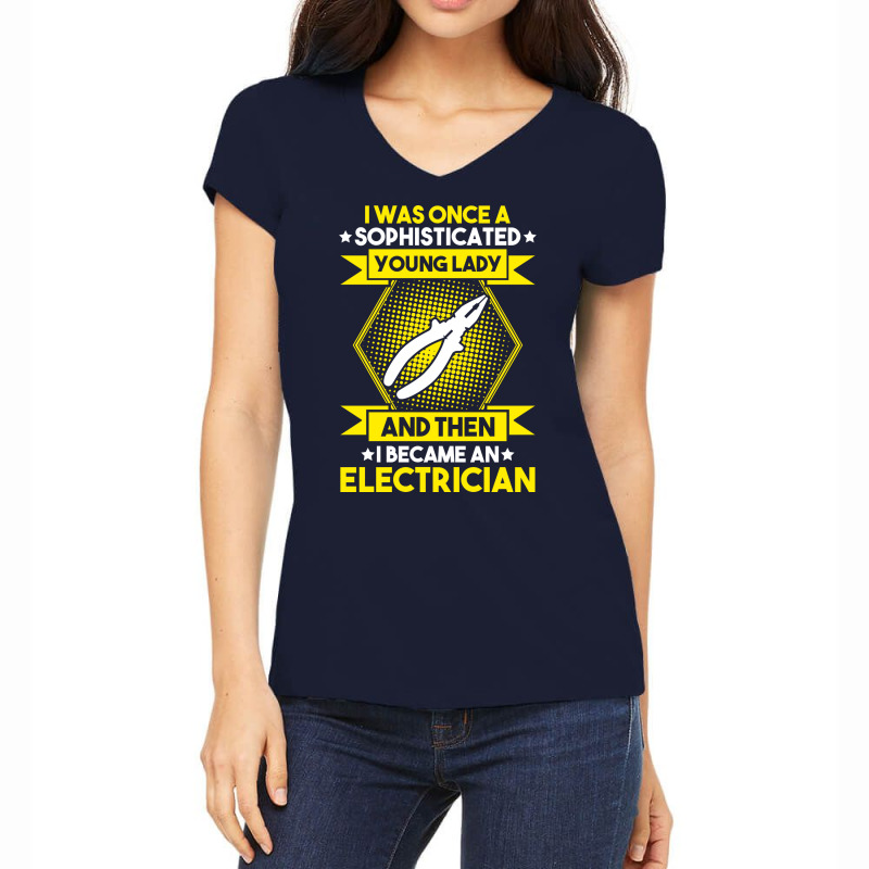 Electrician Lineman Wireman Electronics Technician Women's V-Neck T-Shirt by grovasejubh | Artistshot