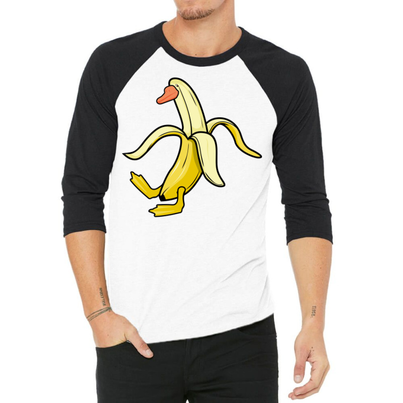 Funny Animal Lover Duck In Banana Duck Stars 3/4 Sleeve Shirt by thuthuklinto8 | Artistshot