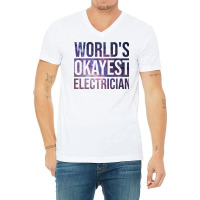 Electrician Girl Blue V-neck Tee | Artistshot