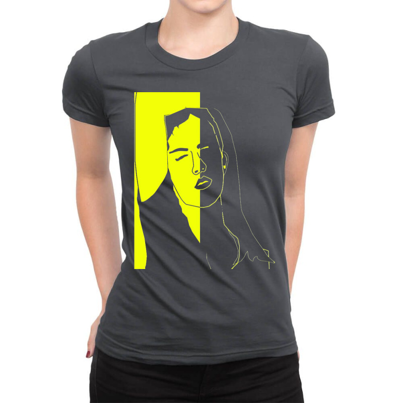 Black And Yellow Face Hippie Ladies Fitted T-Shirt by barajemucozom | Artistshot