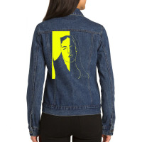 Black And Yellow Face Hippie Ladies Denim Jacket | Artistshot