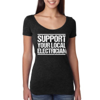 Electrician Lineman Wireman Electronics Technician Women's Triblend Scoop T-shirt | Artistshot