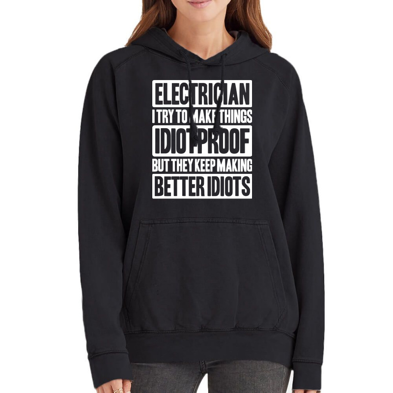 Electrician Lineman Wireman Electronics Technician Vintage Hoodie by mennahprojal8 | Artistshot