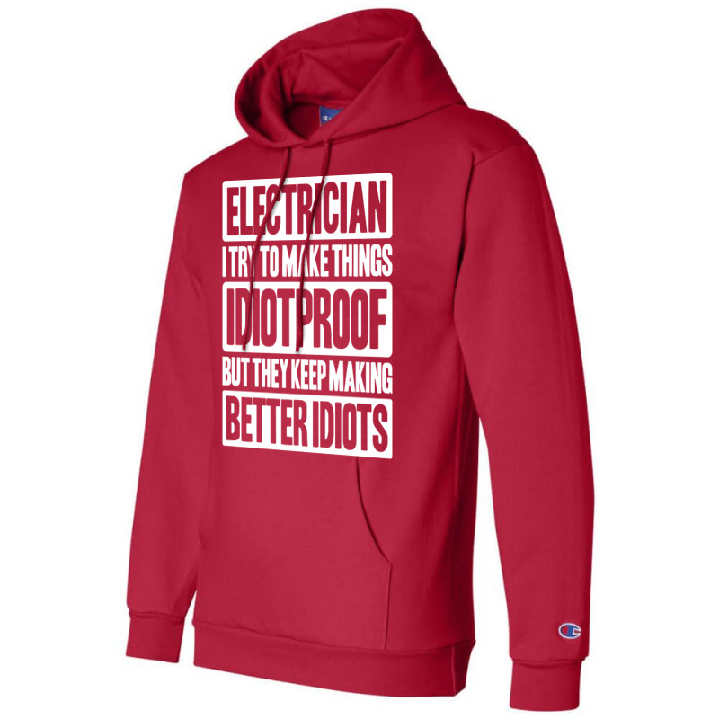 Electrician Lineman Wireman Electronics Technician Champion Hoodie by mennahprojal8 | Artistshot