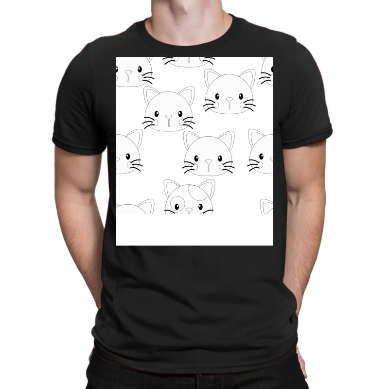 Cats Vector Fashion Background Seamless Cool T-shirt | Artistshot