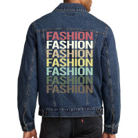 Colorful Text Fashion Travel Men Denim Jacket | Artistshot