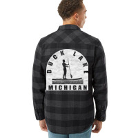 Duck Lake Paddleboarding Michigan Gift Flannel Shirt | Artistshot