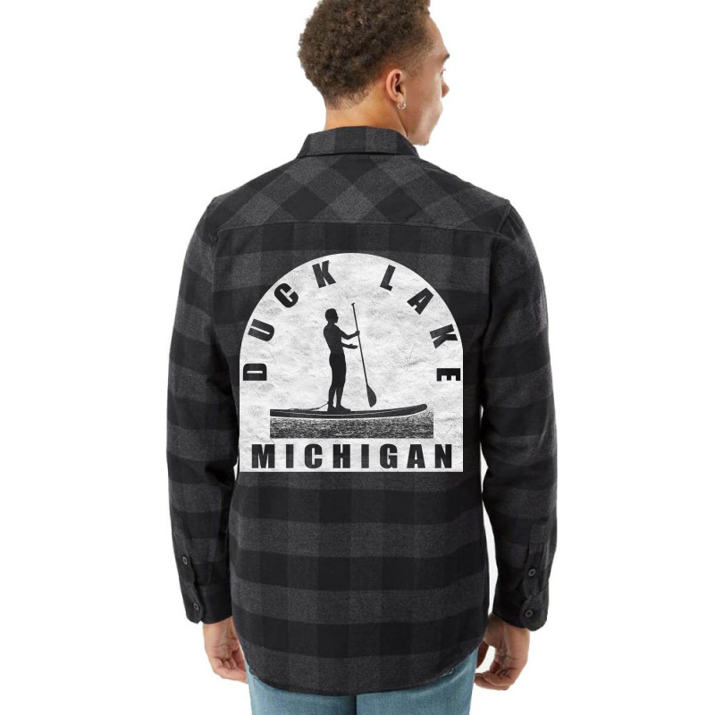 Duck Lake Paddleboarding Michigan Gift Flannel Shirt | Artistshot