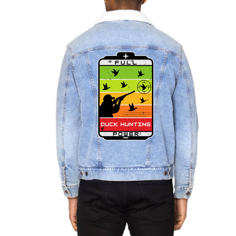 Duck Hunting Full Power Green Unisex Sherpa-Lined Denim Jacket by argirwpaenov9 | Artistshot