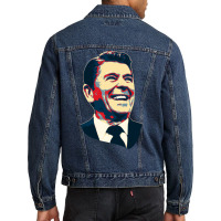 Ronald Reagan Pop Art Men Denim Jacket | Artistshot