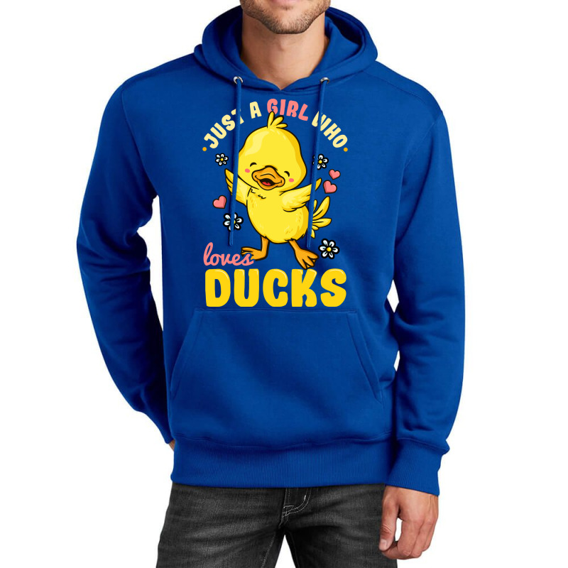 Just A Girl Who Loves Ducks Cute Duck Lover Yellow Unisex Hoodie by argirwpaenov9 | Artistshot