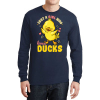 Just A Girl Who Loves Ducks Cute Duck Lover Yellow Long Sleeve Shirts | Artistshot