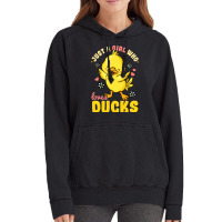 Just A Girl Who Loves Ducks Cute Duck Lover Yellow Vintage Hoodie | Artistshot