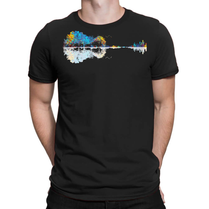 Nature Guitar   Colorful Watercolor T-shirt | Artistshot