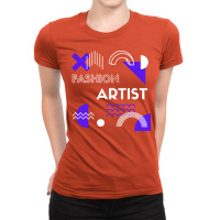 Fashion Artist Retro Blue Ladies Fitted T-shirt | Artistshot