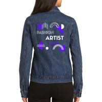 Fashion Artist Retro Blue Ladies Denim Jacket | Artistshot