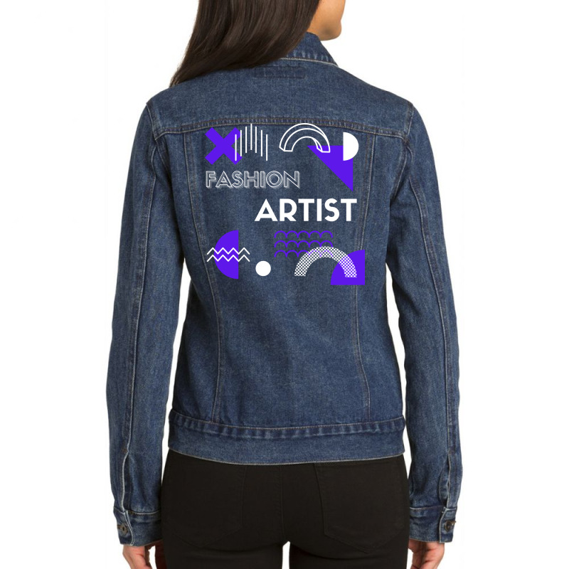 Fashion Artist Retro Blue Ladies Denim Jacket by shaaleatlass8 | Artistshot