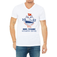 Titanic Vintage Poster Cruise Sinking Ship Atlanti V-neck Tee | Artistshot