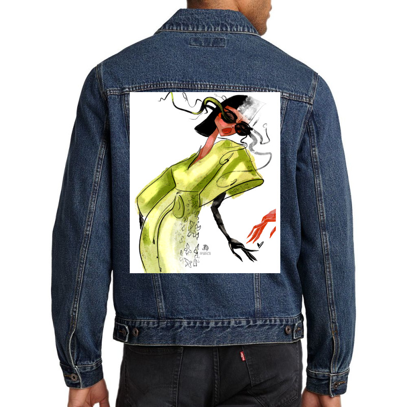 Green Dress Hippie Men Denim Jacket by boasaaruqig | Artistshot