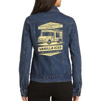 Fresh Natural Vanilla Ices Ice Ice Cream Ladies Denim Jacket | Artistshot