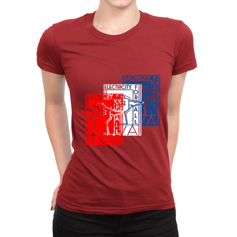 Tva Tennessee Valley Authority Patriotic New Deal Ladies Fitted T-Shirt by jorsievinettc | Artistshot