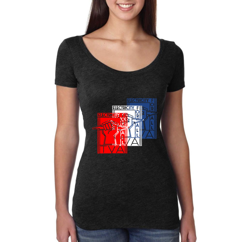 Tva Tennessee Valley Authority Patriotic New Deal Women's Triblend Scoop T-shirt by jorsievinettc | Artistshot