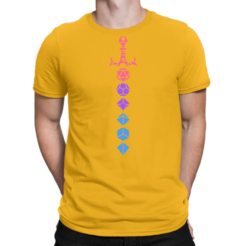 Colorful Polyhedral Dice Set Sword Roleplaying And T-shirt | Artistshot