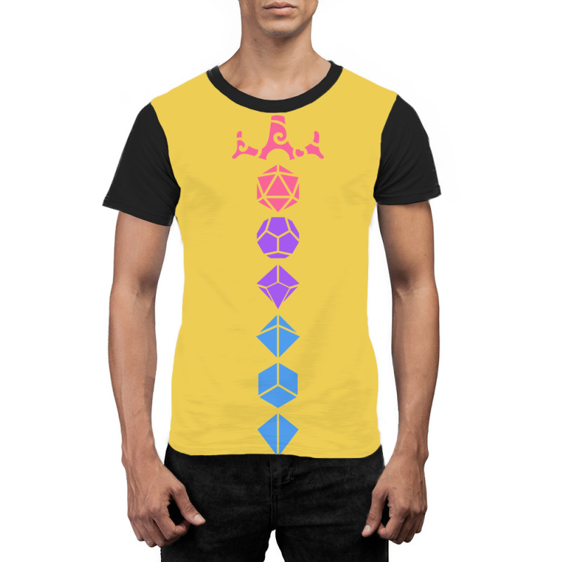 Colorful Polyhedral Dice Set Sword Roleplaying And Graphic T-shirt | Artistshot