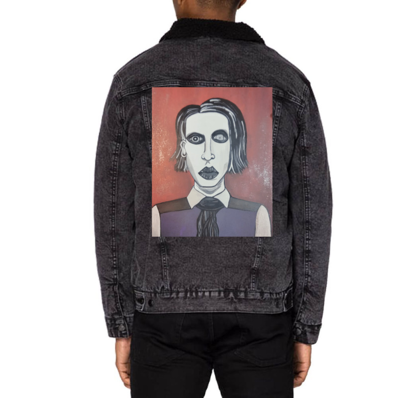 Marilyn Manson Unisex Sherpa-Lined Denim Jacket by cevassanadel | Artistshot