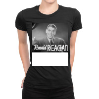 Ronald Reagan In Dark Victory Ladies Fitted T-shirt | Artistshot