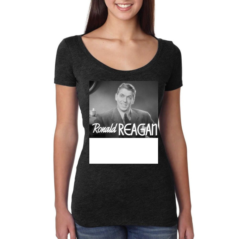 Ronald Reagan In Dark Victory Women's Triblend Scoop T-shirt by gemilagosplex | Artistshot