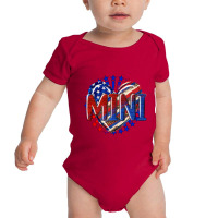 American Mini Heart Baby Bodysuit | Artistshot