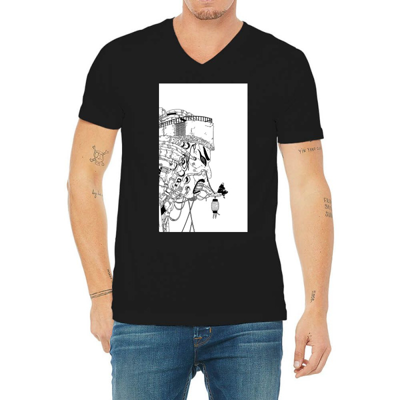 Japanese Mask House V-neck Tee | Artistshot