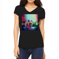 Selo Wae Cute Rainbow Eagle Splashing In Colorful Women's V-neck T-shirt | Artistshot