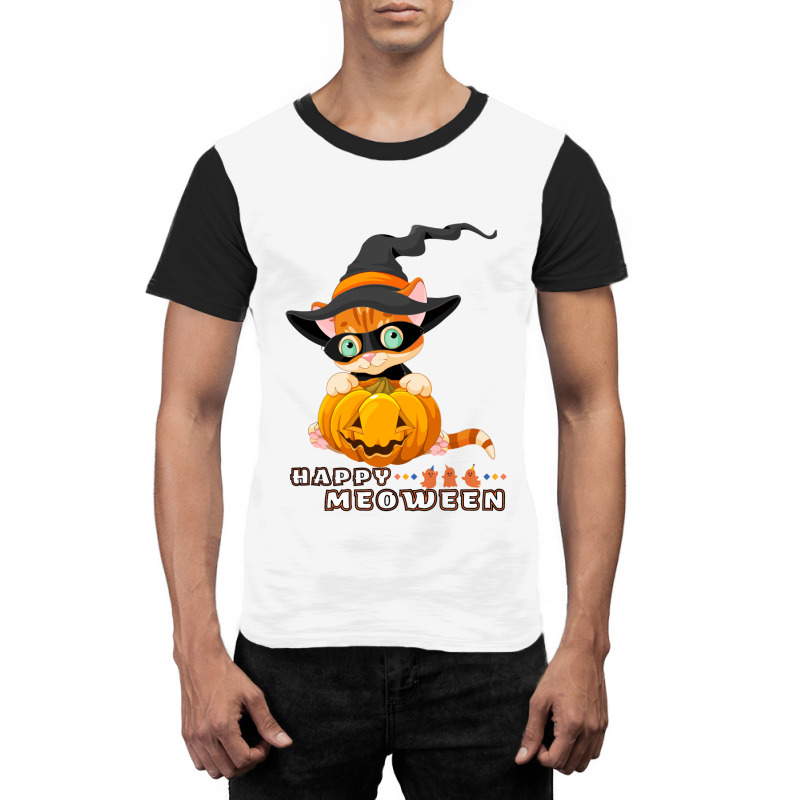 Happy Meoween Kitty Graphic T-shirt | Artistshot