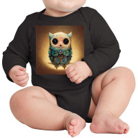 This Happy Owl 55 Long Sleeve Baby Bodysuit | Artistshot