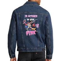 In October We Wear Pink Men Denim Jacket | Artistshot