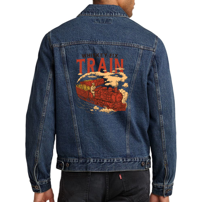 Whiskey Train Men Denim Jacket by trustedart | Artistshot