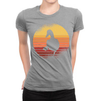 Duck Retro Vintage Sunset Distressed Nostalgia Ladies Fitted T-shirt | Artistshot