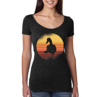 Duck Retro Vintage Sunset Distressed Nostalgia Women's Triblend Scoop T-shirt | Artistshot