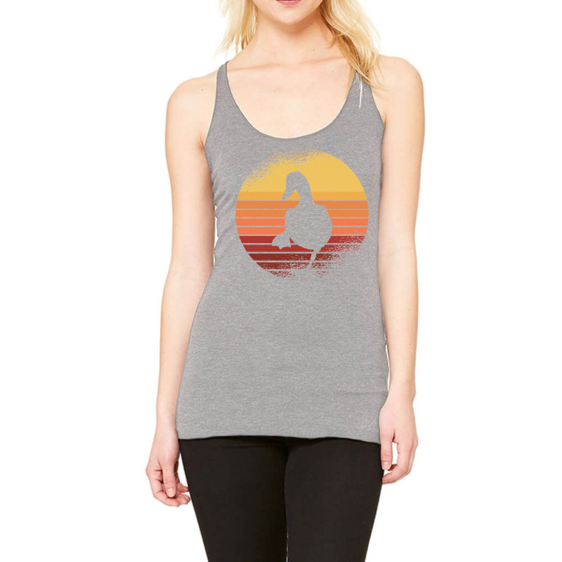 Duck Retro Vintage Sunset Distressed Nostalgia Racerback Tank by atitikanokok | Artistshot