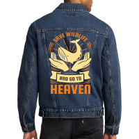 Earth Day Save Wildlife And Go To Heaven Hipster Men Denim Jacket | Artistshot