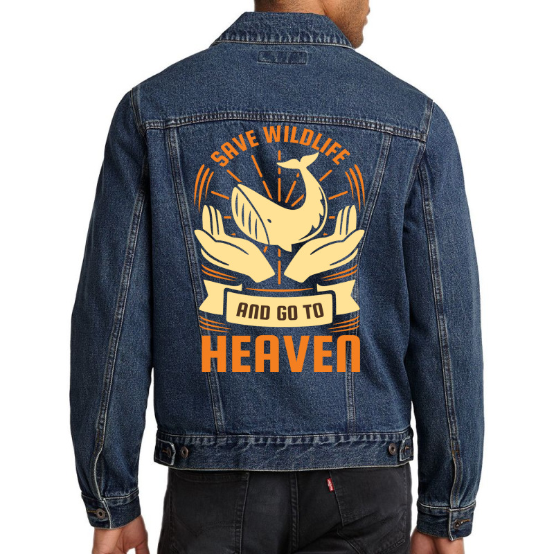 Earth Day Save Wildlife And Go To Heaven Hipster Men Denim Jacket by slibobatrouzn | Artistshot