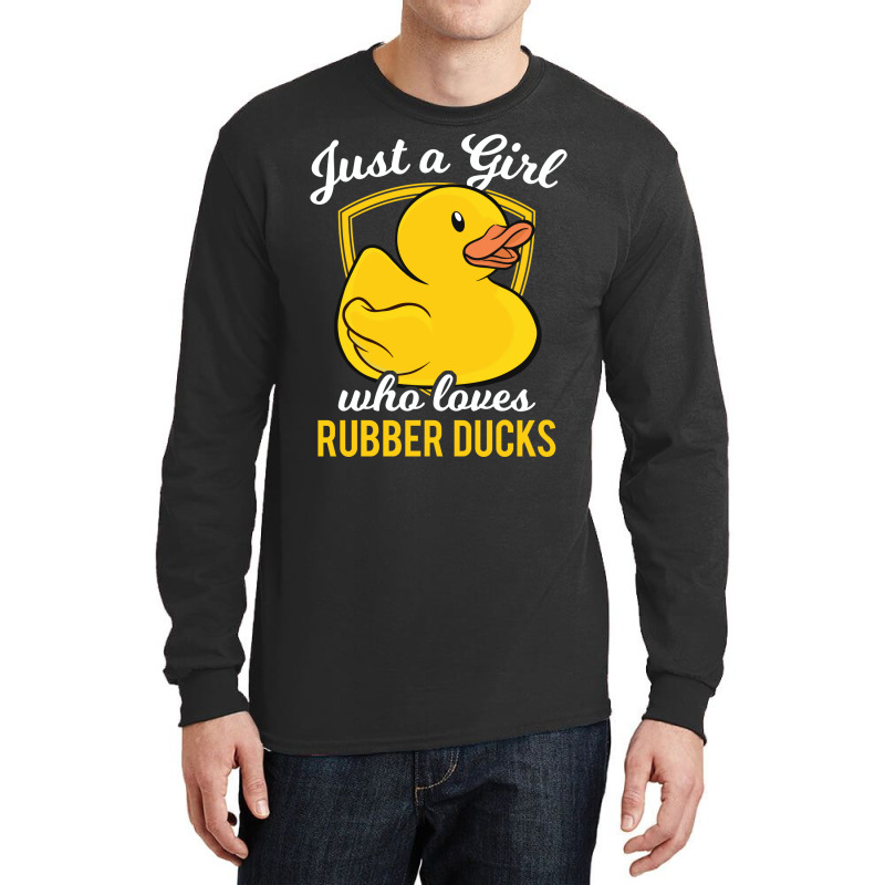 Rubber Duck Just A Girl Who Loves Rubber Ducks Red Long Sleeve Shirts by atitikanokok | Artistshot