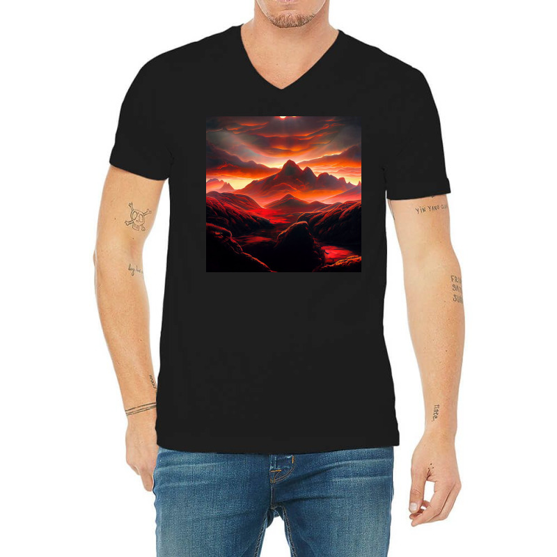 Sunset Time V-Neck Tee by TheDol | Artistshot