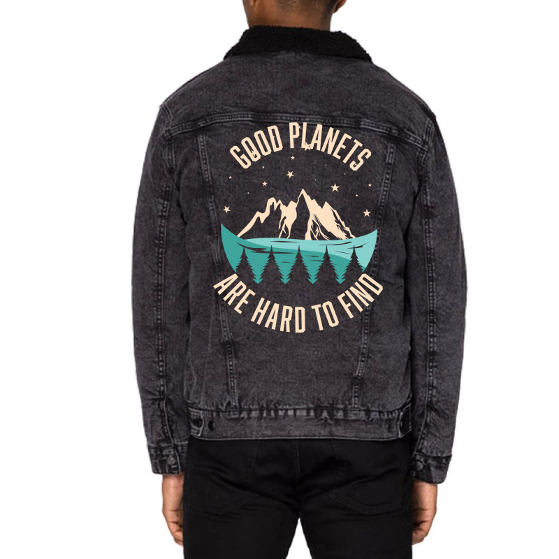 Good Planets Are Hard To Find Retro Unisex Sherpa-lined Denim Jacket | Artistshot