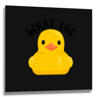 What The Duck Rubber Ducky Funny Humor Retro Metal Print Square | Artistshot