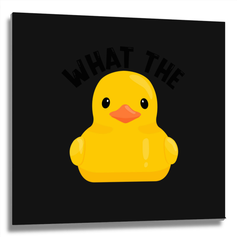 What The Duck Rubber Ducky Funny Humor Retro Metal Print Square | Artistshot