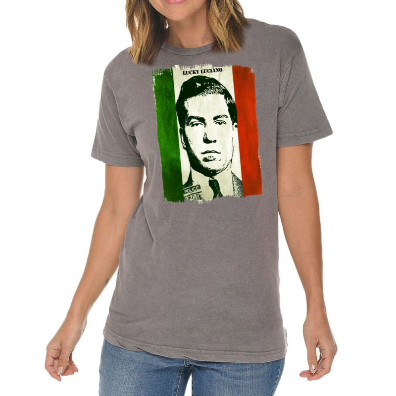 Lucky Luciano Italy Flag Vintage T-shirt | Artistshot